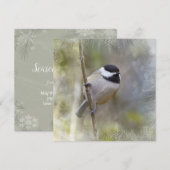 De zwarte Afgedekte Ceder Chickadee vertakt zich Feestdagenkaart (Voorkant / Achterkant)