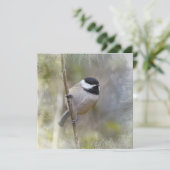 De zwarte Afgedekte Ceder Chickadee vertakt zich Feestdagenkaart (Staand voorkant)