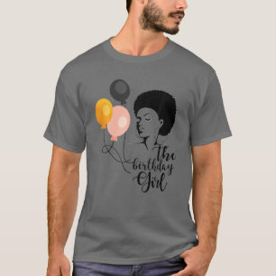 De zwarte Afrikaanse koningin van de Birthday Girl T-shirt