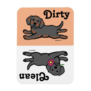 De zwarte Afwasmachine van het Puppy van Labrador Magneet