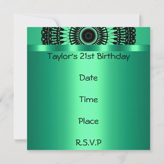 De Zwarte & Aqua van de Uitnodiging van de (Achterkant)