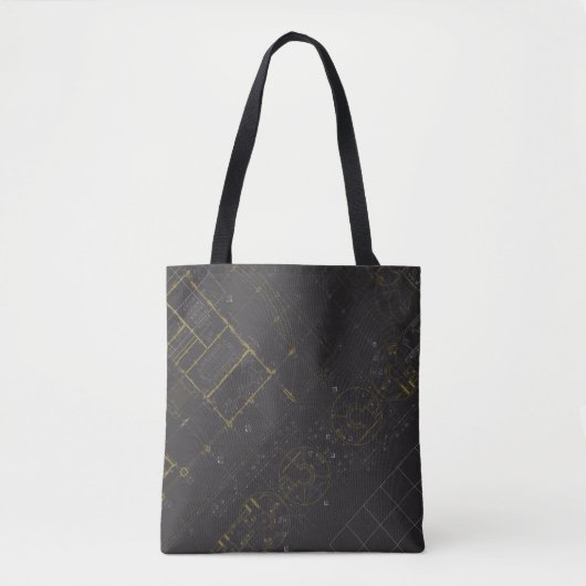De zwarte architect Gold Tote Bag (Voorkant)