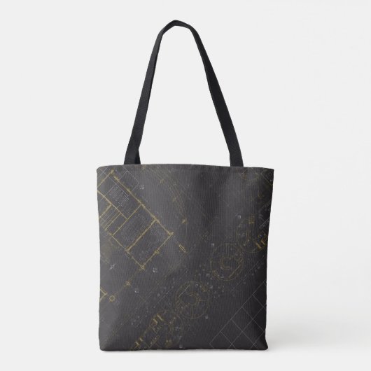 De zwarte architect Gold Tote Bag (Achterkant)