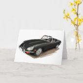 De Zwarte Auto van Jaguar XKE Kaart (Gele Bloem)