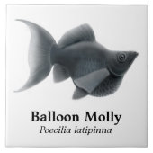 De zwarte ballon Molly Tile Tegeltje (Voorkant)