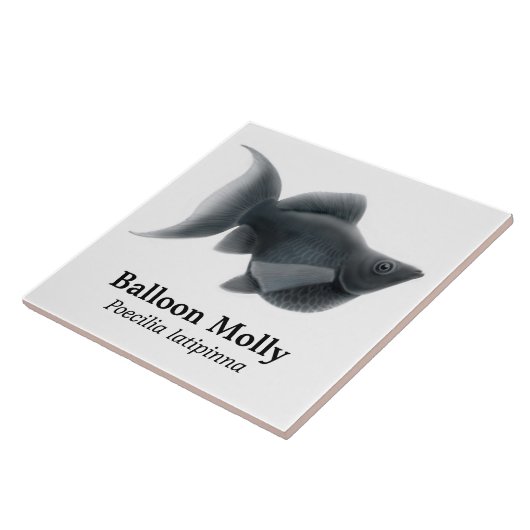 De zwarte ballon Molly Tile Tegeltje (Zijkant)