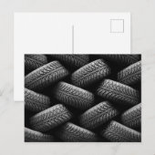 De zwarte Banden van de Auto Briefkaart (Voorkant / Achterkant)