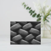 De zwarte Banden van de Auto Briefkaart (Staand voorkant)