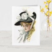 De zwarte Bonnet Kaart (Gele Bloem)