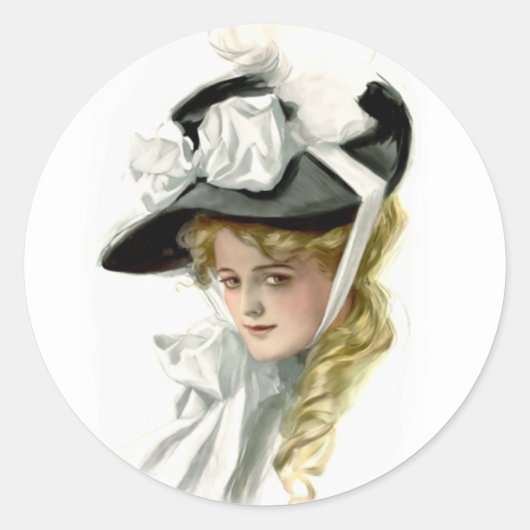 De zwarte Bonnet Ronde Sticker (Voorkant)