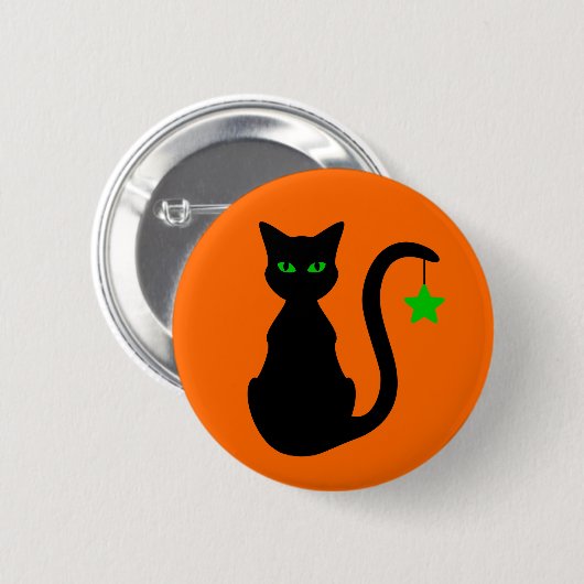 De zwarte Button van de Kat (Voorkant /achterkant)
