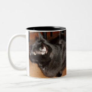 DE ZWARTE CAT-mok Tweekleurige Koffiemok