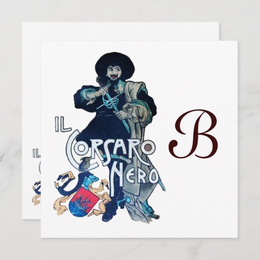 DE ZWARTE CORSAIR-MONOGRAM, wit Aankondiging (Voorkant / Achterkant)