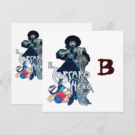 DE ZWARTE CORSAIR-MONOGRAM, wit Aankondiging (Voorkant / Achterkant)