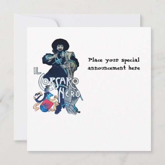 DE ZWARTE CORSAIR-MONOGRAM, wit Aankondiging (Achterkant)