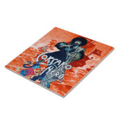 DE ZWARTE CORSAIR/Pirate Ship Battle in Red Tegeltje (Zijkant)