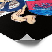 DE ZWARTE CORSAIR/Pirate Ship Battle in Sepia Poster (Hoek)