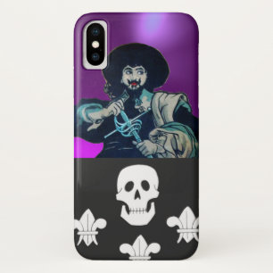 DE ZWARTE CORSAIR SKULL EN FLEUR DE LIS Case-Mate iPhone CASE