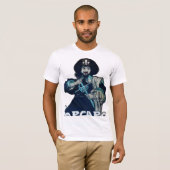 DE ZWARTE CORSAIR SKULL EN FLEUR DE LIS T-SHIRT (Voorkant volledig)