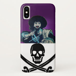 DE ZWARTE CORSAIR SKULL GROSSED SWOREN iPhone X HOESJE
