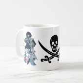 DE ZWARTE CORSAIR SKULL GROSSED SWOREN KOFFIEMOK (Voorkant links)