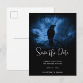 De zwarte Crow met Runes Donkere Gothic sparen de  Uitnodiging Briefkaart (Voorkant / Achterkant)