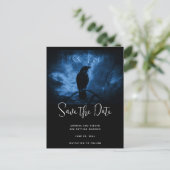 De zwarte Crow met Runes Donkere Gothic sparen de  Uitnodiging Briefkaart (Staand voorkant)