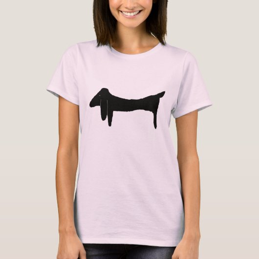 De Zwarte Dachshund T-shirt (Voorkant)