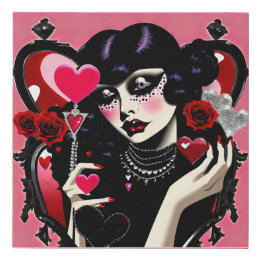 De zwarte dahlia imitatie canvas print