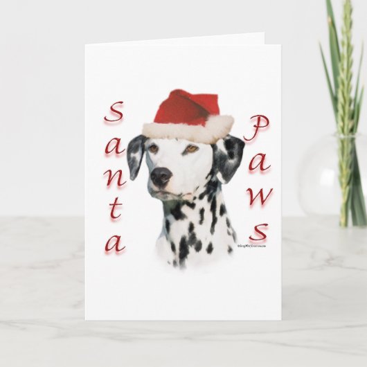 De zwarte Dalmatische Poten van de Kerstman Feestdagen Kaart (Voorkant)