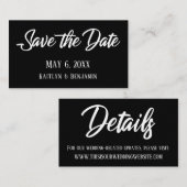 De zwarte Detail van de Weddenschap sparen de Vers Visitekaartje (Voorkant / Achterkant)