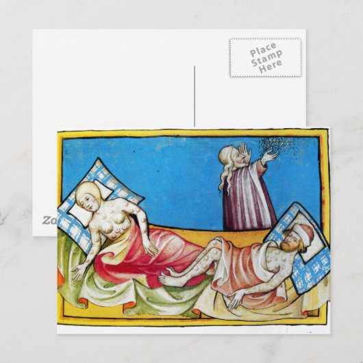 De zwarte dood van de Bijbel van Toggenburg 1411 Briefkaart (Voorkant / Achterkant)