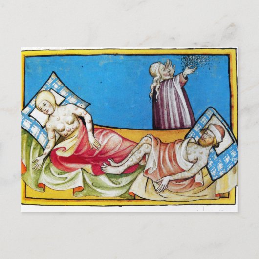 De zwarte dood van de Bijbel van Toggenburg 1411 Briefkaart (Voorkant)