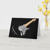 De zwarte Elektrische Wenskaarten van de Gitaar Kaart (Gele Bloem)