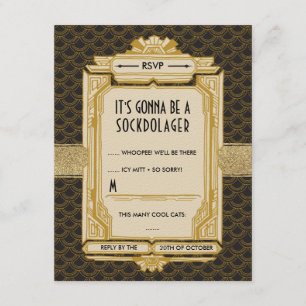 De zwarte en Gouden Grote Kaarten van Gatsby RSVP