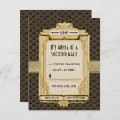 De zwarte en Gouden Grote Kaarten van Gatsby RSVP (Voorkant / Achterkant)