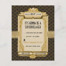 De zwarte en Gouden Grote Kaarten van Gatsby RSVP