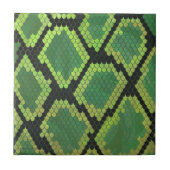 De Zwarte en Groene Druk van de slang Tegeltje (Voorkant)