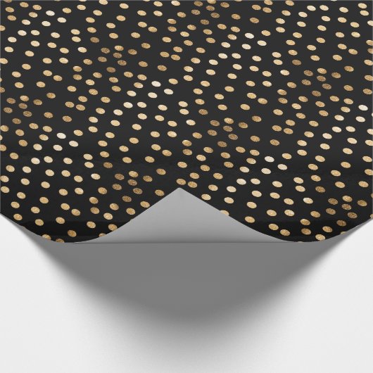 De zwarte en het Goud schitteren Stad stippelen Cadeaupapier (Hoek)