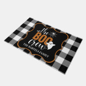 De zwarte en Oranje aangepaste boorhalloween van d Deurmat (Schuin)