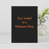 De zwarte en Oranje Uitnodigingen van Halloween (Staand voorkant)