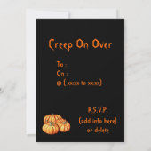 De zwarte en Oranje Uitnodigingen van Halloween (Achterkant)