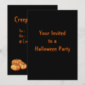 De zwarte en Oranje Uitnodigingen van Halloween (Voorkant / Achterkant)