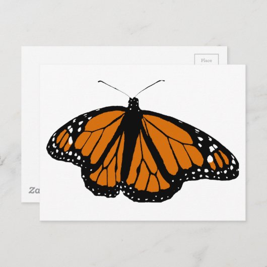 De zwarte en Oranje Vlinder van de Monarch Briefkaart (Voorkant / Achterkant)