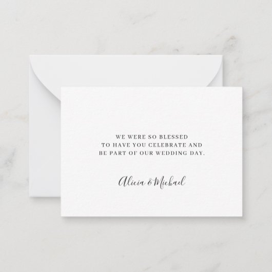 De zwarte en witte bruiloft van de begroting danke notitiekaartje (Achterkant)