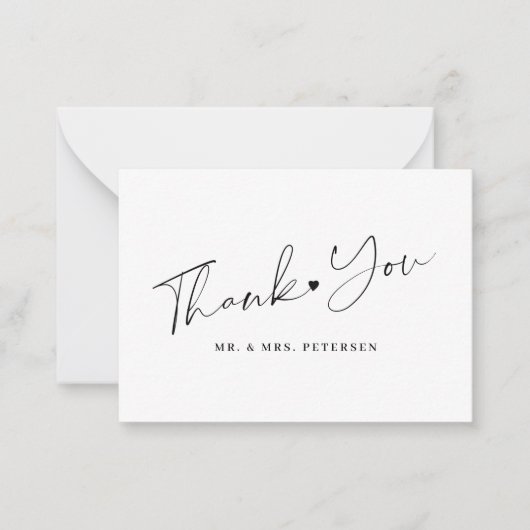De zwarte en witte bruiloft van de begroting danke notitiekaartje (Voorkant)