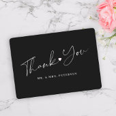 De zwarte en witte bruiloft van de begroting danke notitiekaartje