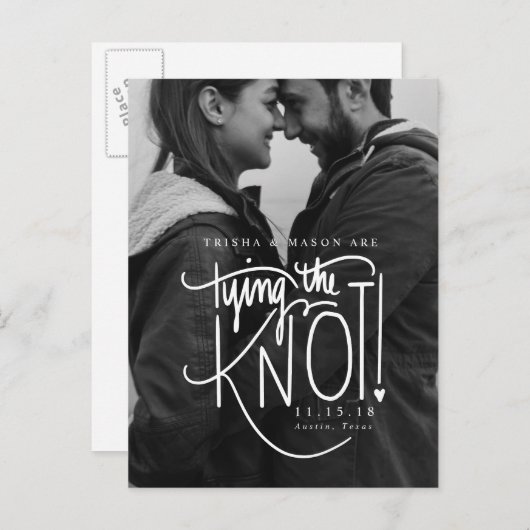 De zwarte en Witte Foto sparen de Datum Aankondigingskaart (Voorkant / Achterkant)