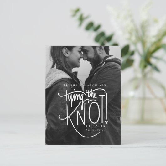 De zwarte en Witte Foto sparen de Datum Aankondigingskaart (Staand voorkant)