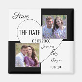 De zwarte en Witte Foto sparen de Magnet van de Da (Voorkant)